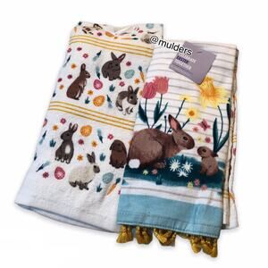 New Celebrate Easter Together Bunny Rabbit Kitchen Towels
